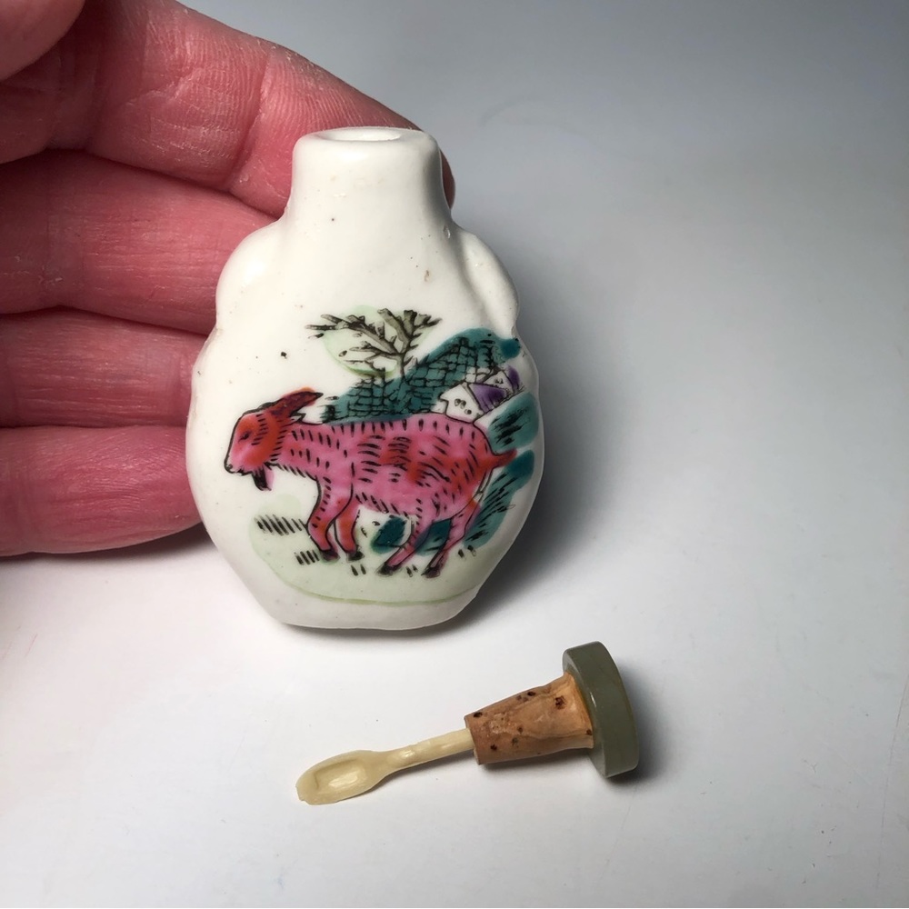 Old Antique Small Glass Snuff Jar
